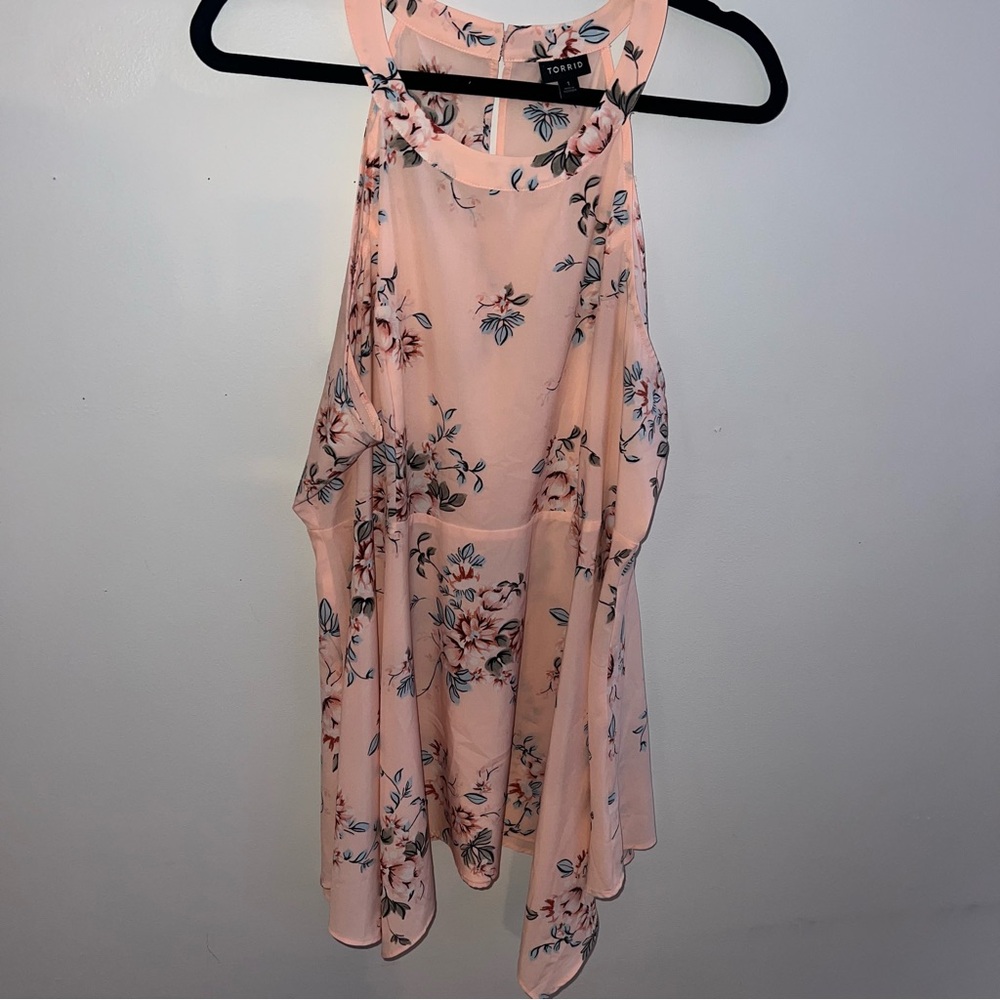 Torrid Blush Peach Floral Print Dress